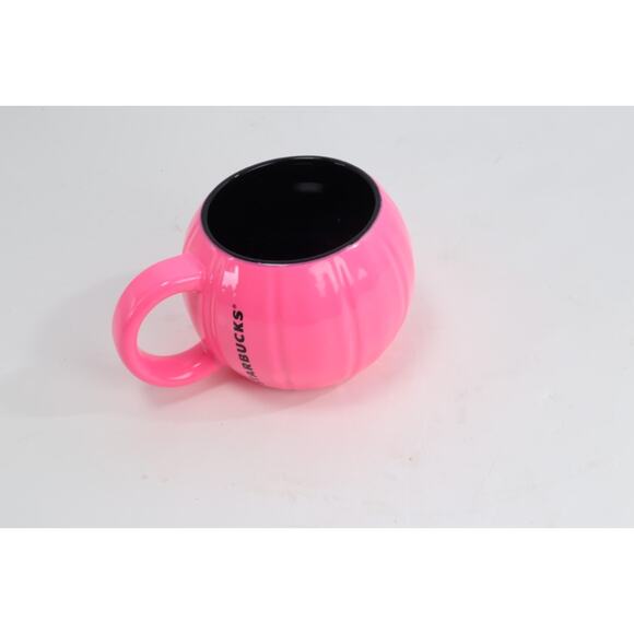 Starbucks Fall 2023 Neon Hot Pink Pumpkin Halloween Ceramic Mug 12oz Coffee Cup - Picture 12 of 14